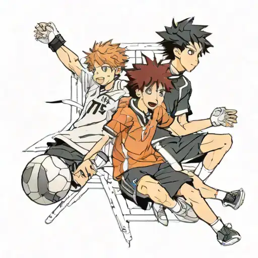 Black Curly Hair Boy Next To Short Red Haired Girl Haikyu