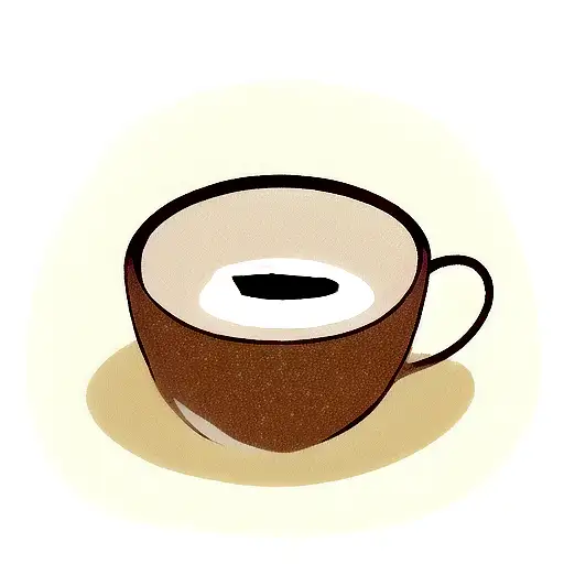 A Minimalist Tattoo Of A Coffee Cup With A Galaxy Inside It