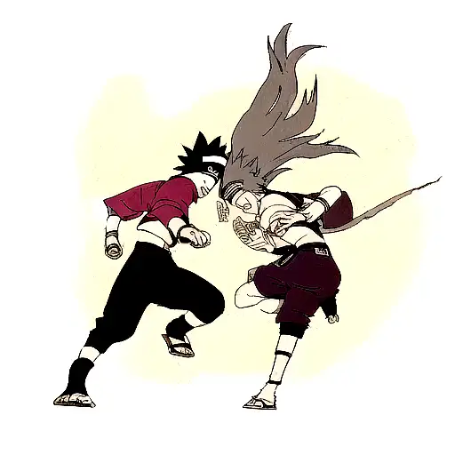 Naruto And Sasuke Engaged In An Epic Battle