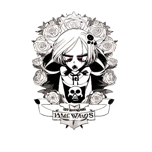 Bad Omens Inspired Skull With Rose