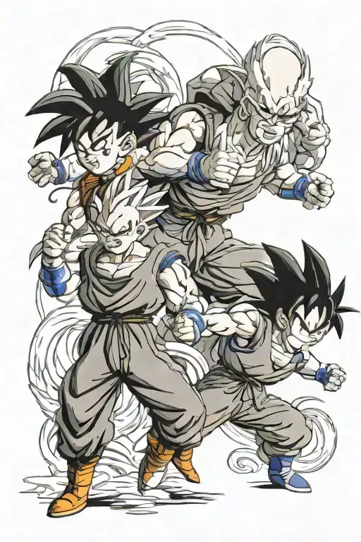 Dragon Ball Z Characters Fighting Stance