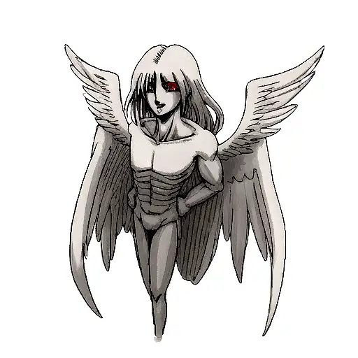 Angel Figure Demon Head Demon Wing Man