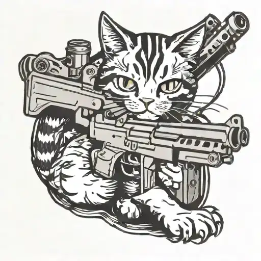 Cat With Gun