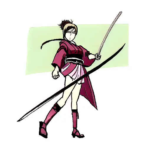 Samurai Sword And Cherry Blosson