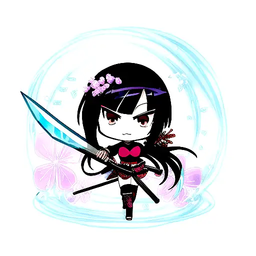 Katana With Crystal Flowers Around It