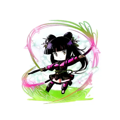 Katana With Vines Covering It And Crystal Flowers