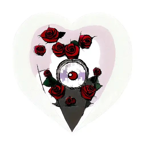 Moon With Rose Heart Broken