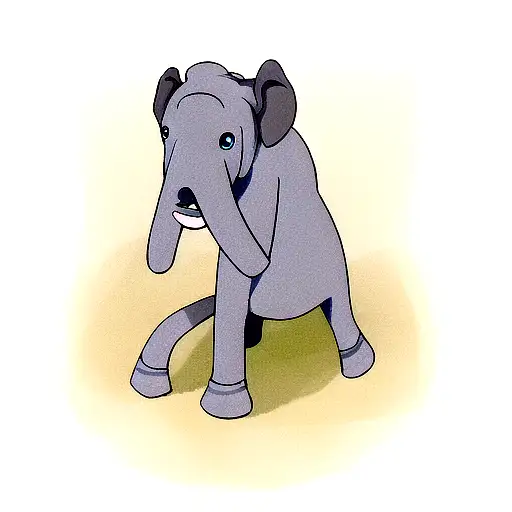 A Elephant Head With Blue Eyes