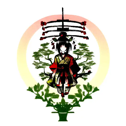 Marihuana Tree With Samurai Head