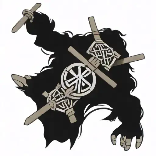 Drawing With Reference To One Piece And Celtic Runes