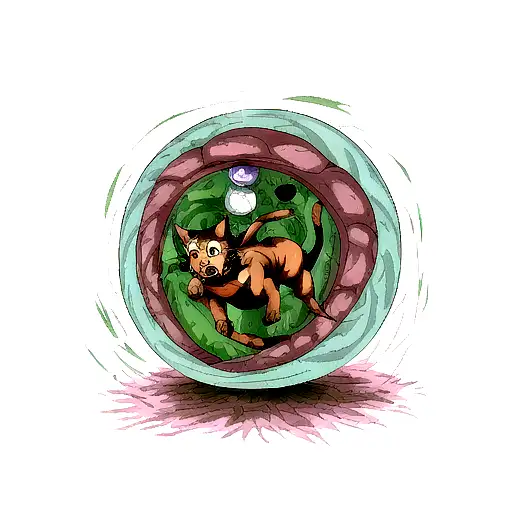 Cat Coming Out Of The Dragon Balls Of Dragon Ball Z As If It Were One