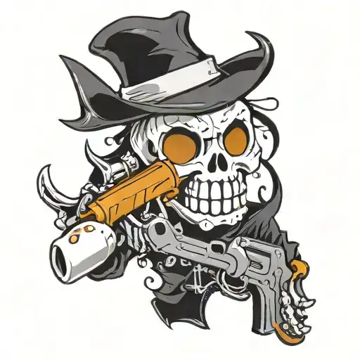 Death The Kid Soul Eater Skull With Pistols