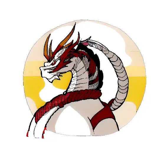 Japanese Dragon On Neck