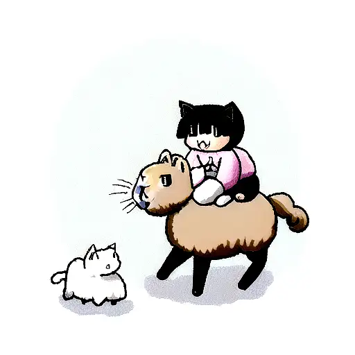 Cat Riding Alpaca