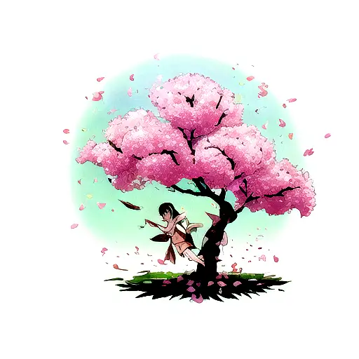 Plumeria Tree With Falling Flowers And Petals