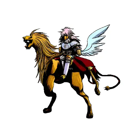 Knight Ikki Of Phoenix With Lion On The Side
