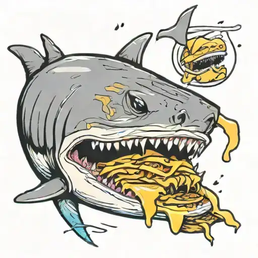 Down Syndrome Shark Eating A Grilled Cheese Sandwich
