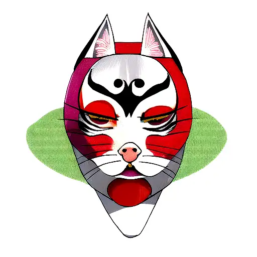 Kabuki Mask Inspired By Cat Patterns