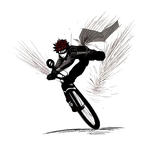 A Man On A Full Suspension Mountain Bike Going Down A Hill So Fast His Skin Is P