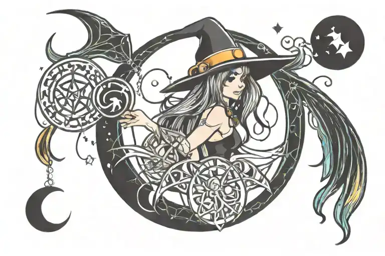 Witchy Symbols With Moons