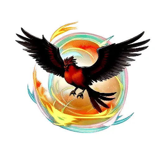 Phoenix Bird With Wings Open