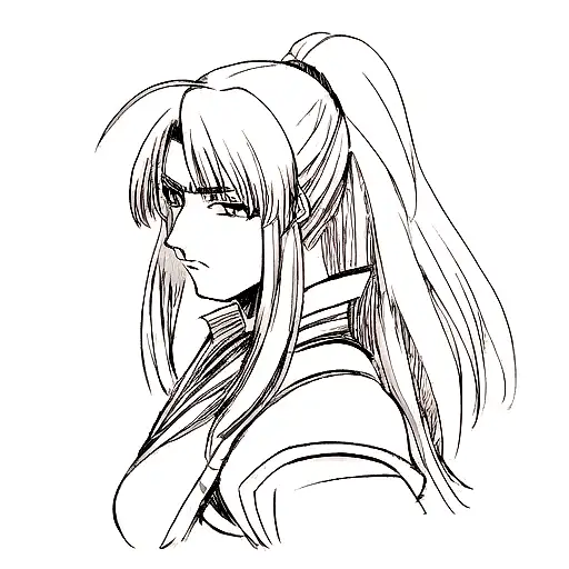 Anime-inspired Portrait Of A Powerful Female Warrior