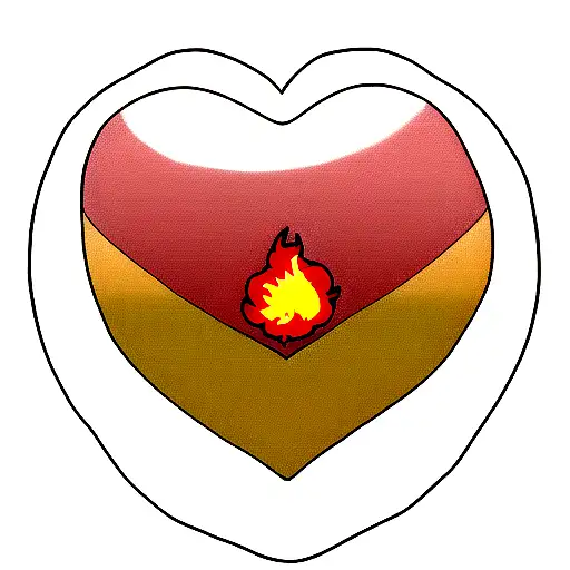 Heart With Zimbabwean Flag And Flames In Background