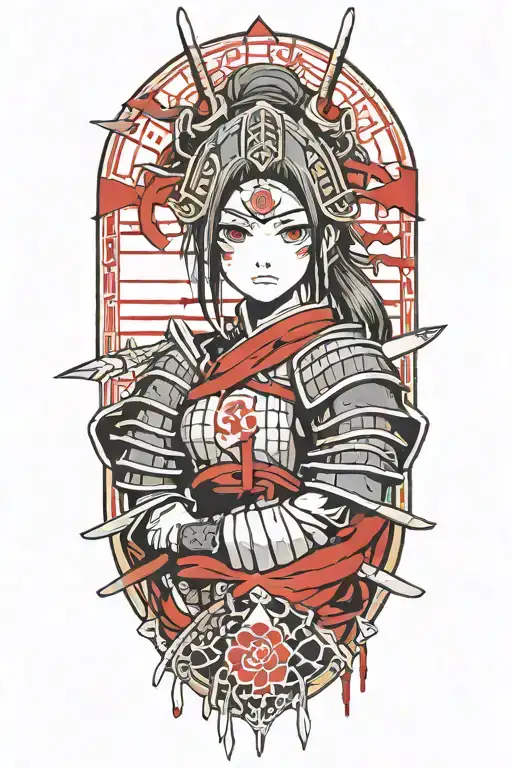 Samurai Girl Dark Souls With Blood On Her Face