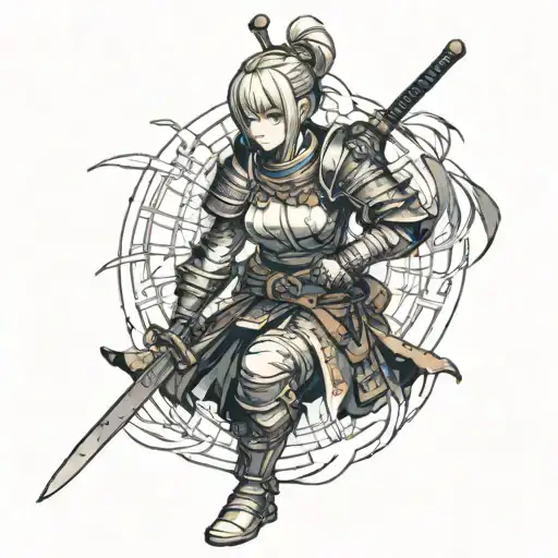 Samurai Girl In Dark Souls Half Body