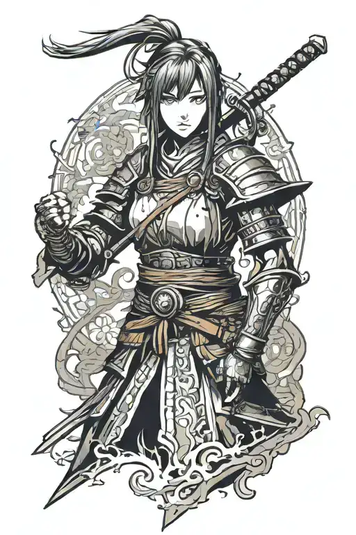 Samurai Girl In Dark Souls In Portrait