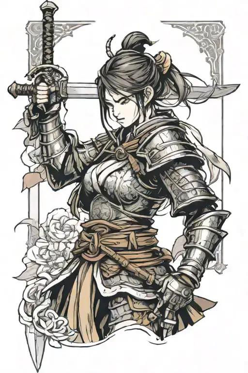 Samurai Girl In Dark Souls In Portrait
