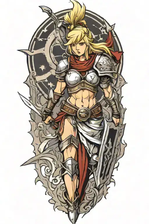 Blonde Female Spartan Warrior