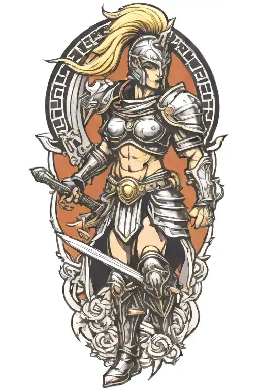 Blonde Female Spartan Warrior