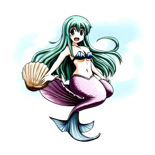 Mermaid Flying With A Oyster