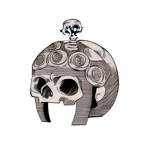 One Piece Anime Skull With Strawhat