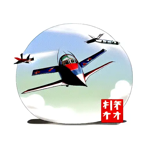 Origami Airplane With The Shadow Of A Real Airplane