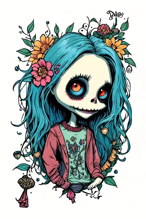 Cartoon Tattoo From Tim Burton