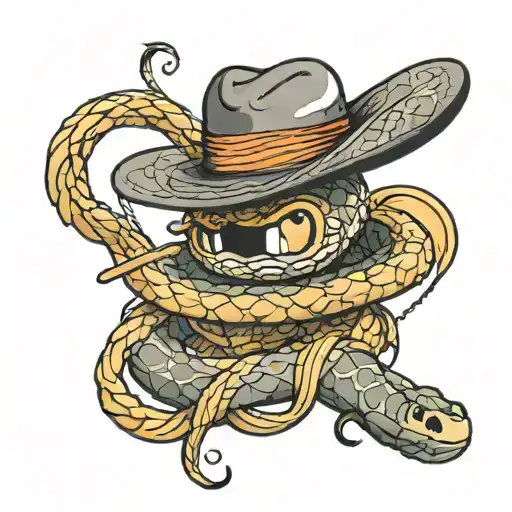 Snake And Straw Hat
