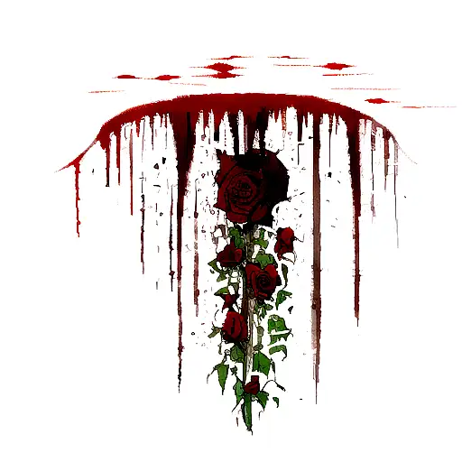 A Wilting Rose That Is Dripping With Blood
