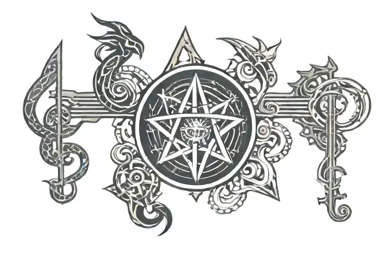 Religious Symbols Merging With Musical