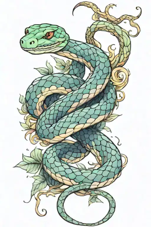 A Snake Wrapping The Arm Sleeve Tattoo Design