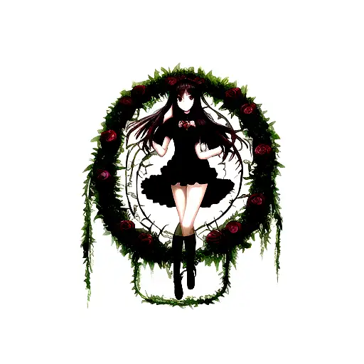 Black Rose With Vines