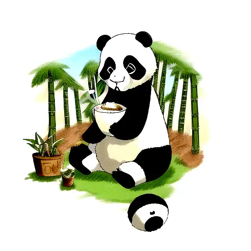 Panda Eating Bambu