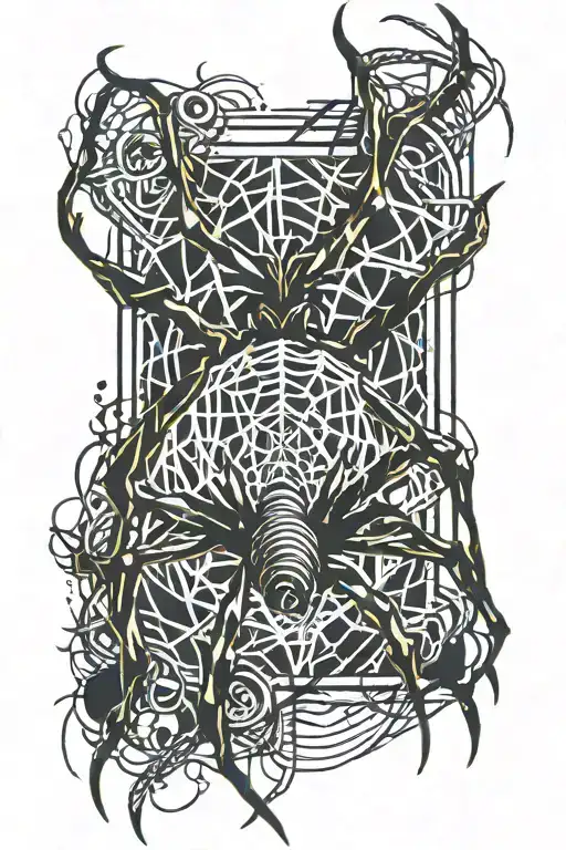 Hunter X Hunter Spider With Abstract Webbing Background