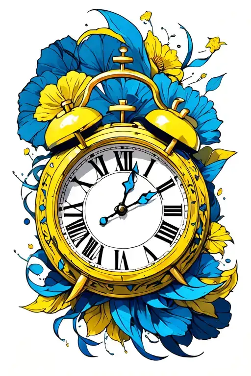 Yellow And Blue Clock