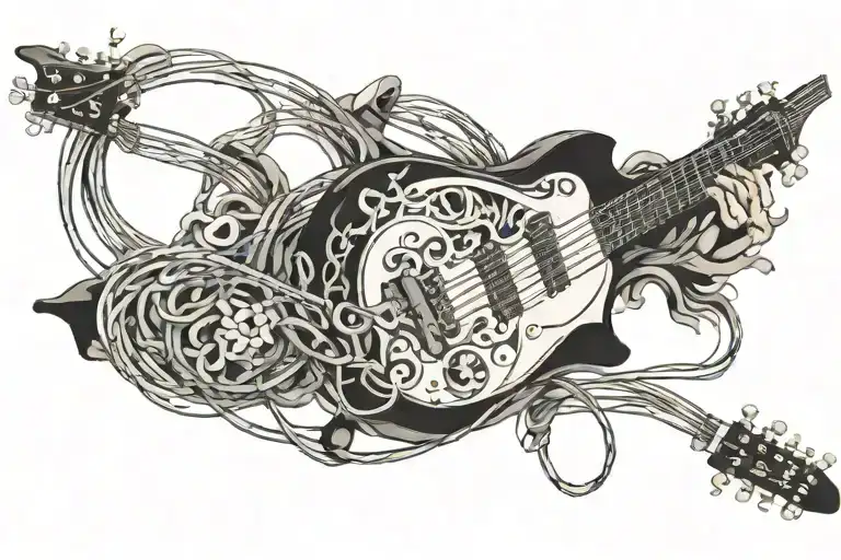 Guitar Strings Merging Together Symbolizing The Client's