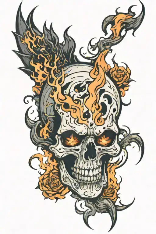 Skull With Flame