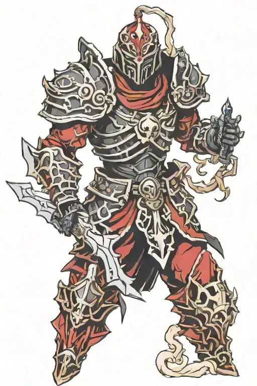 Necromancer Wearing Black And Red Armour