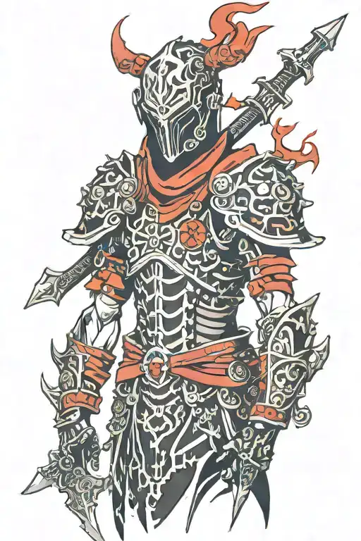 Necromancer Wearing Black And Red Armour
