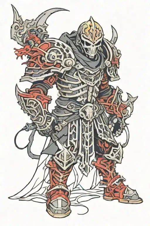 Necromancer Wearing Black And Red Armour